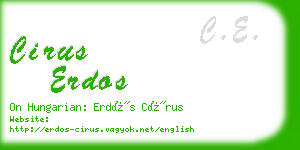 cirus erdos business card